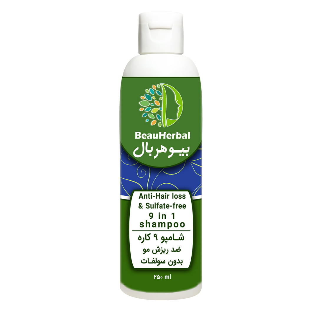 شامپو تقویت کننده و ضد ریزش مو بیوهربال مدل 9 کاره حجم 250 میلی لیتر