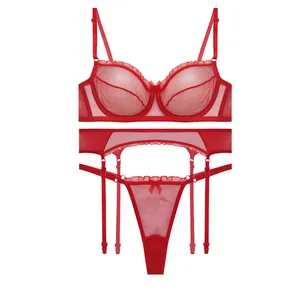 ست شورت و سوتین زنانه وایت لیدی مدل اسکارلت توری کد 69092wi به همراه نگهدارنده جوراب