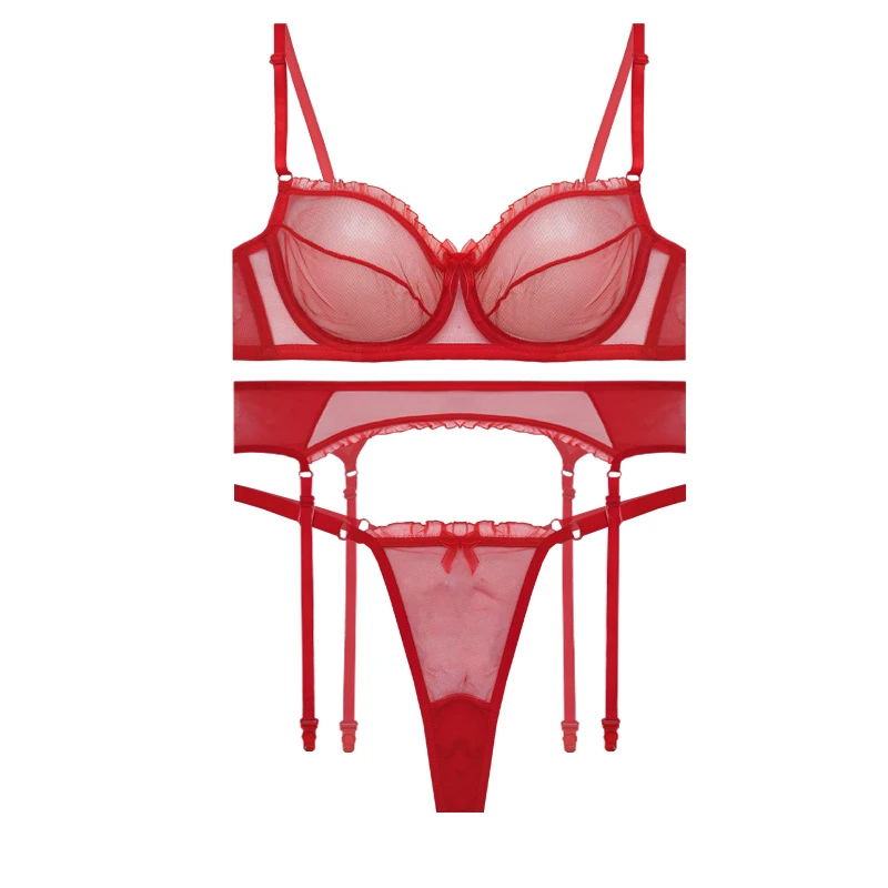 ست شورت و سوتین زنانه وایت لیدی مدل اسکارلت توری کد 69092wi به همراه نگهدارنده جوراب