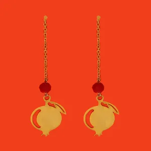 گوشواره طلا 18 عیار زنانه آمانژ مدل انار کد D9430