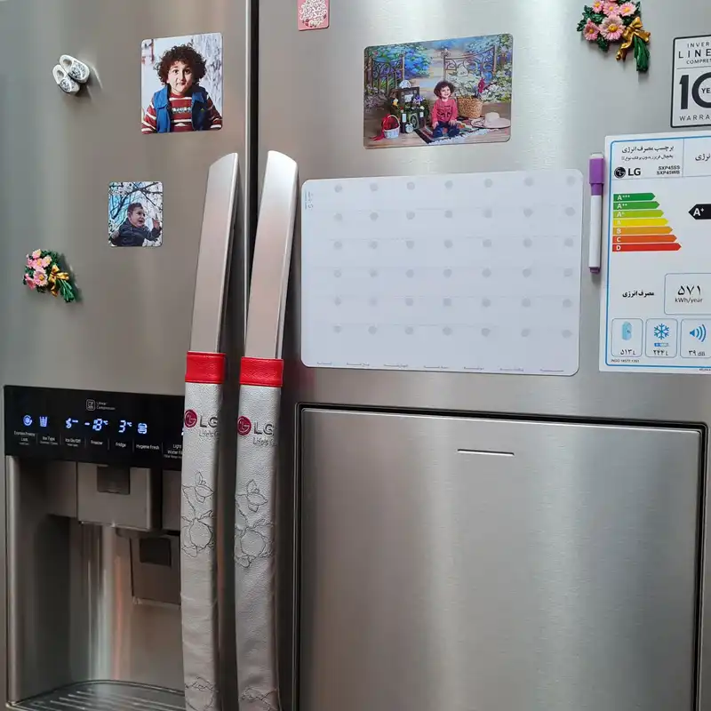 تخته وایت برد سمات مدل پلنر رو یخچالی کد 10 سایز 20x30 سانتی متر به همراه ماژیک