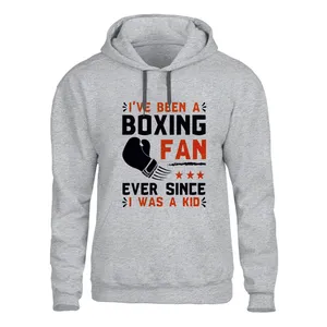 هودی مردانه مدل BOXING کد P51 رنگ طوسی