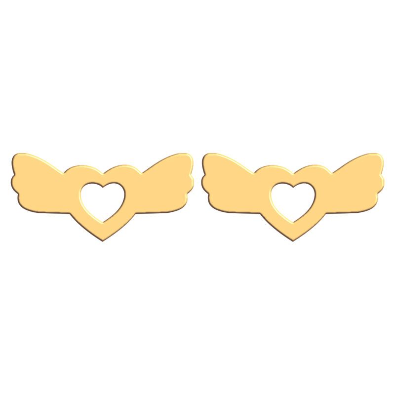 گوشواره طلا 18 عیار زنانه فرشته طرح قلب WEL-000320 -  - 1