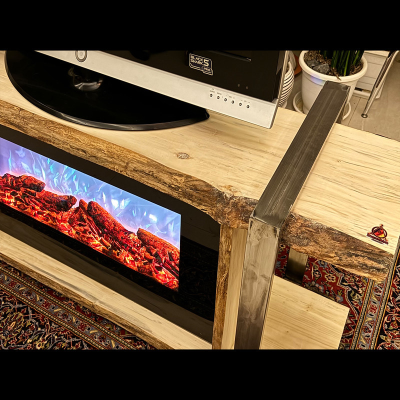 میز تلویزیون مدل شومینه کد PurePineTF1