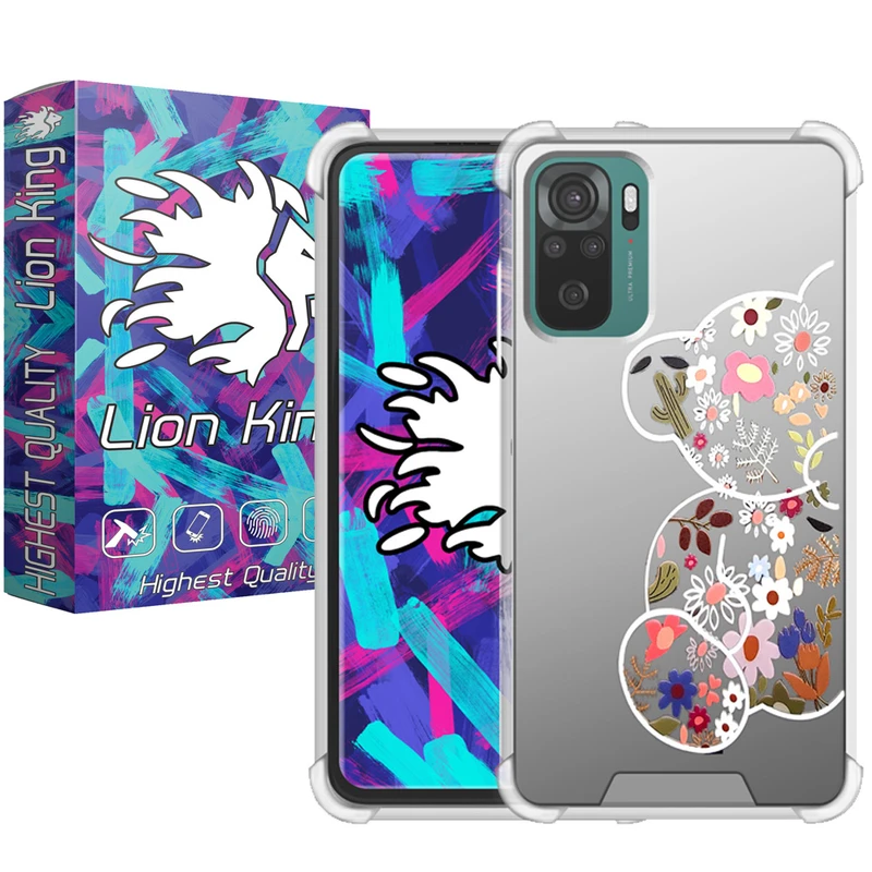 کاور لاین کینگ مدل آینه ایی نشکن طرح خرس مناسب برای گوشی موبایل شیائومی Redmi Note10/10S