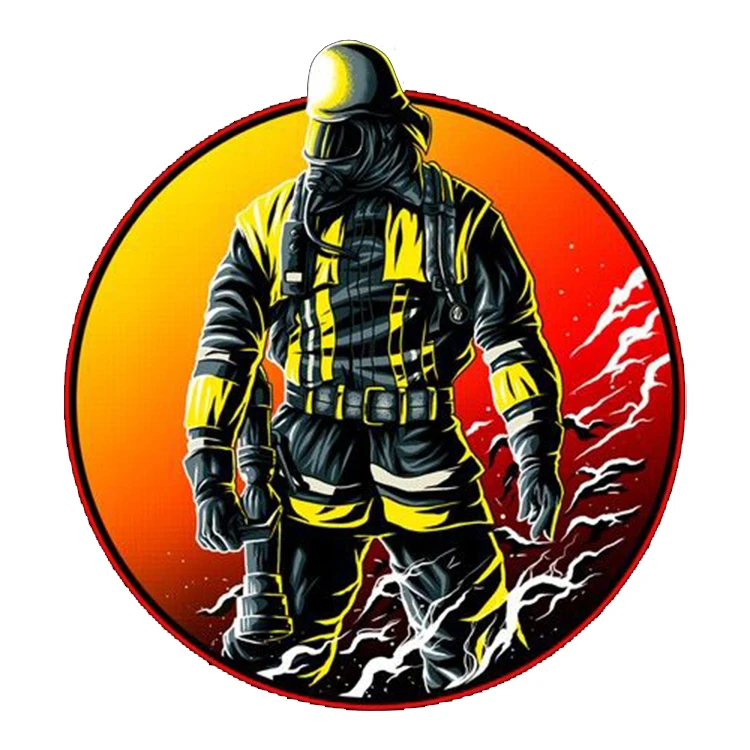 استیکر پارچه و لباس پاد آفرین مدل اتش نشانی کد 4420