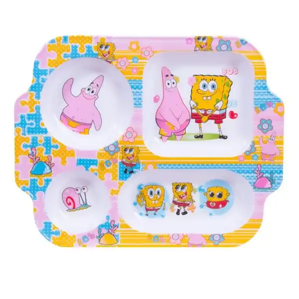 سرویس غذا خوری 4 پارچه کودک طرح باب اسفنجی کد bob4