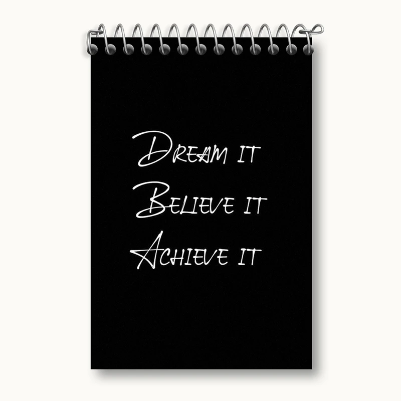 دفتر یادداشت 50 برگ خندالو مدل Dream It Believe It Achieve It کد F1215