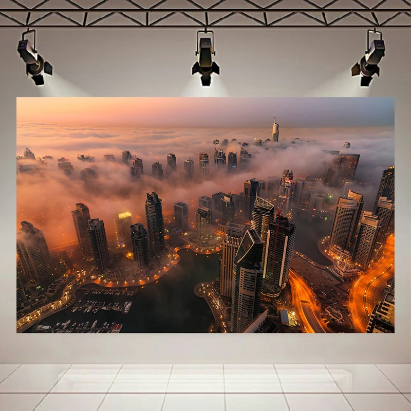 تابلو بوم طرح نمای شهری مدل دوبی کد AR3140