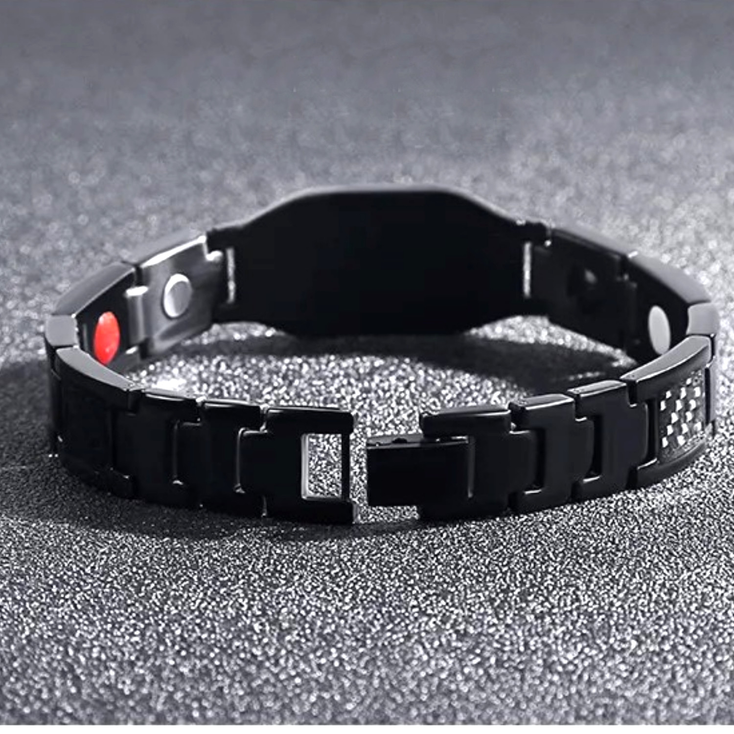 دستبند مغناطیسی مردانه مدل fiber carbon کد x33 دستبند مغناطیسی مردانه مدل fiber carbon کد x33