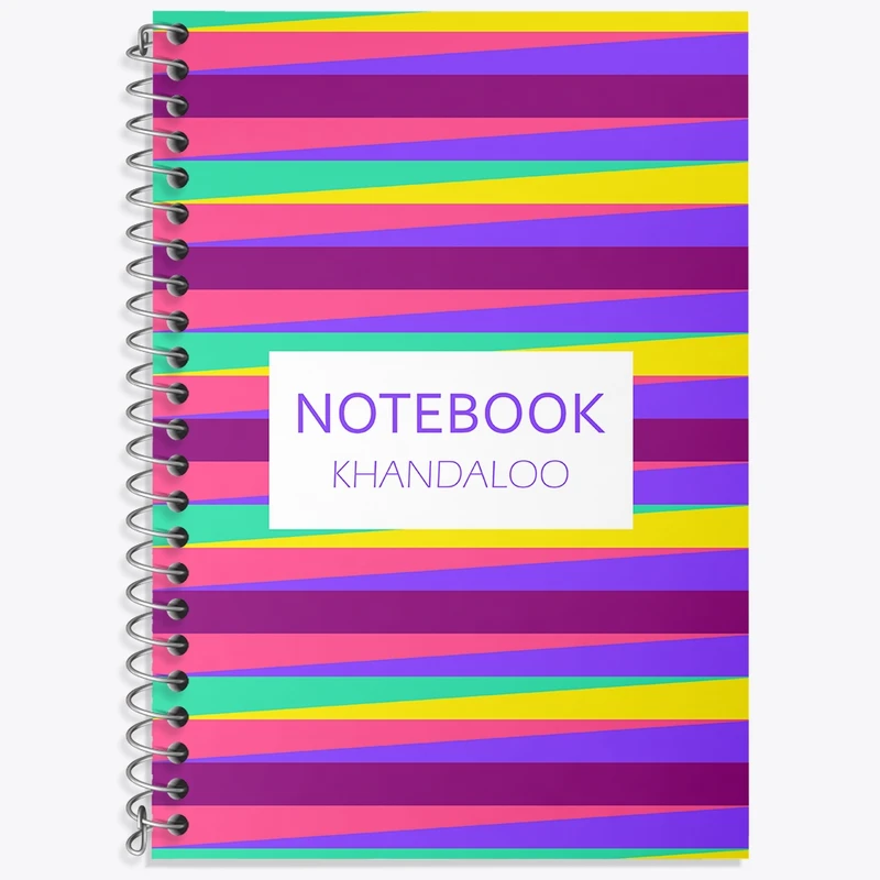 دفتر زبان 50 برگ خندالو مدل دو خط طرح مدرن رنگی کد N71