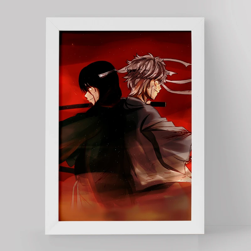 تابلو خندالو مدل گینتوکی و شینسوکه انیمه گینتاما کد 12932