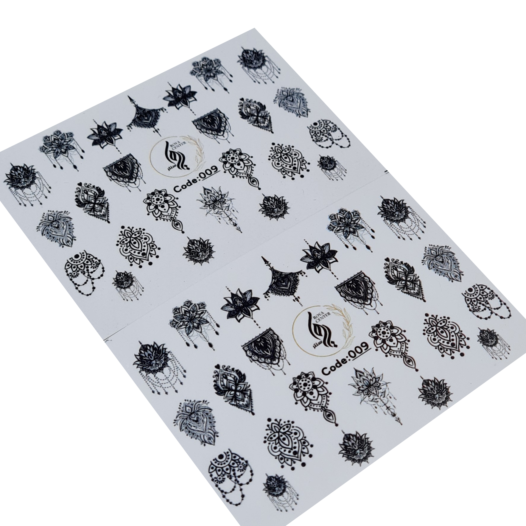 برچسب لنز ناخن رویاسنتر مدل 09 مجموعه 2 عددی