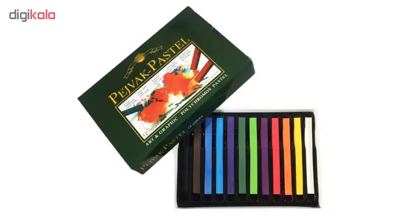 پاستل گچی 12 رنگ پژواک مدل XR12
