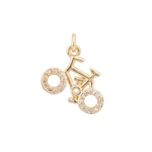 آویز گردنبند طلا 18 عیار زنانه قیراط طرح دوچرخه کد GH3394