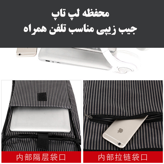 کوله پشتی لپ تاپ مدل 1863 مناسب برای لپ تاپ تا 15.6 اینچی