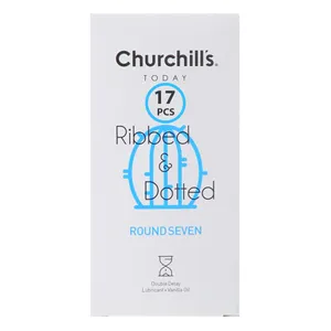  کاندوم چرچیلز مدل CHC_ribbed&dotted-roundseven بسته 17 عددی