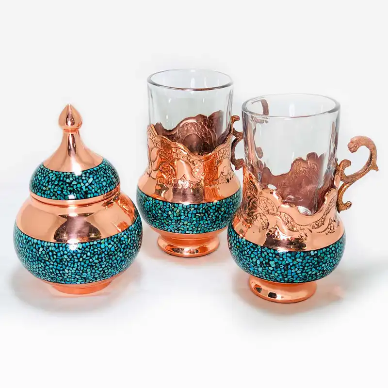ست 4 تکه چایخوری فیروزه کوبی کد fi145