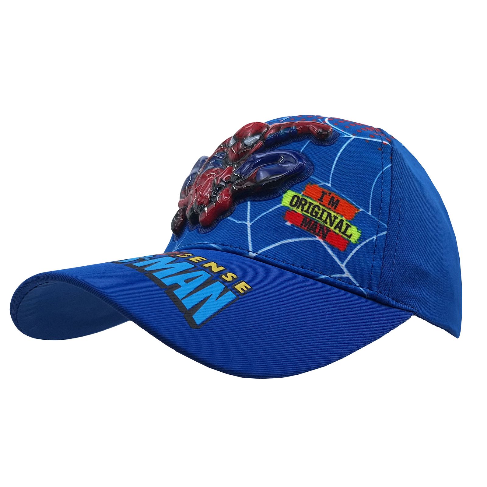 کلاه کپ پسرانه مدل مرد عنکبوتی چراغدار کد 1144 رنگ آبی -  - 4
