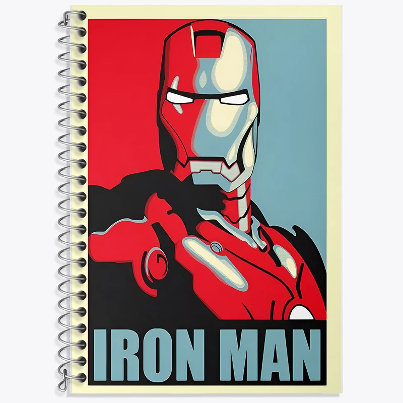 دفتر زبان 50 برگ خندالو مدل سه خط طرح مرد آهنی مارول (Marvel) کد F6459