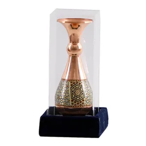 گلدان خاتم کاری مسی هنرلوکس مدل a1
