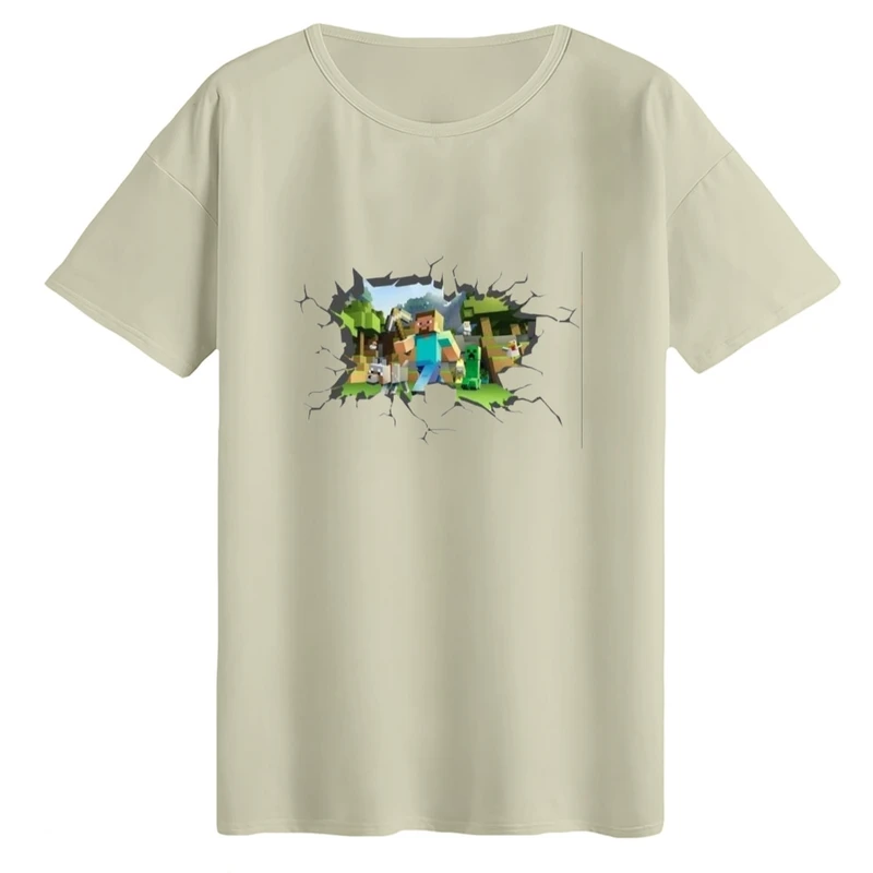 تی‌شرت لانگ آستین کوتاه زنانه مدل ماینکرفت کد۶