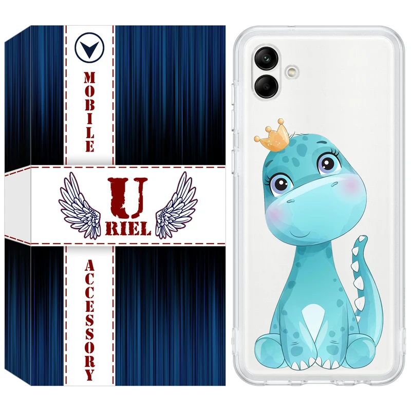 کاور یوریل مدل Clear کد 60 طرح دایناسور مناسب برای گوشی موبایل سامسونگ Galaxy A04e