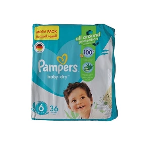 پوشک بچه پمپرز مدل baby dry سایز 6 بسته 36 عددی