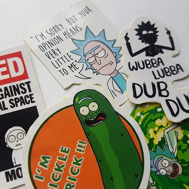 استیکر لپتاپ طرح ریک و مورتی مجموعه 5 عددی