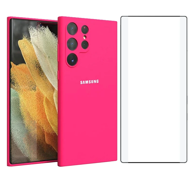 کاور قاب تک مدل SILIC2 مناسب برای گوشی موبایل سامسونگ Galaxy S22 Ultra 5G به همراه محافظ صفحه نمایش