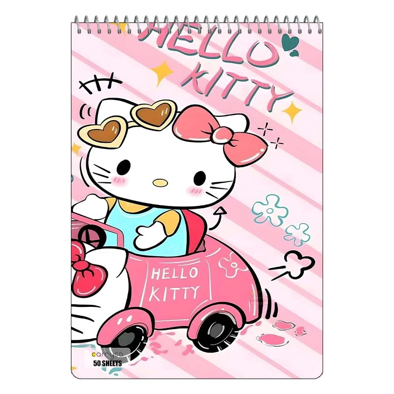 دفتر نقاشی 50 برگ سیمی کارنیکا طرح هلو کیتی hello kitty کد 87948