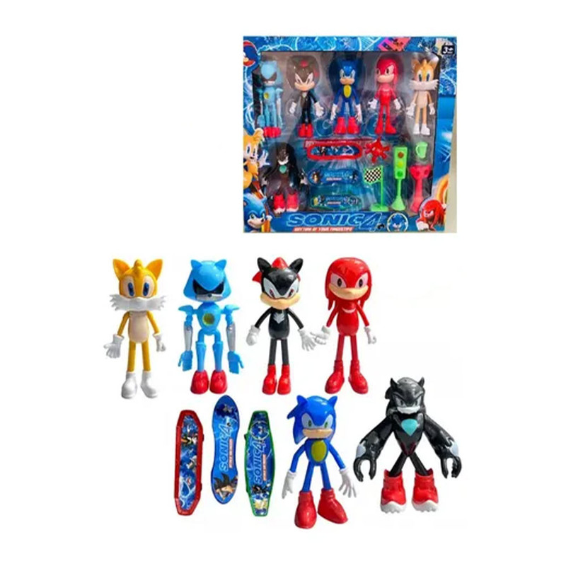فیگور سونیک طرح Sonic مدل لوازم دار ارتفاع 10 سانتی متر مجموعه 14 عددی