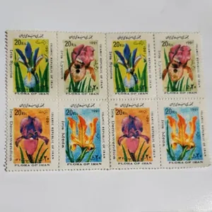 تمبر یادگاری مدل گل زنبق مجموعه 8 عددی