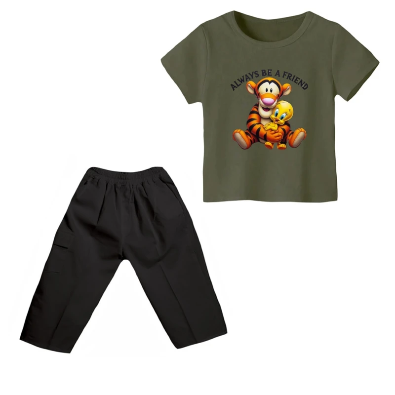 ست تی شرت و شلوارک پسرانه مدل پو کد 46