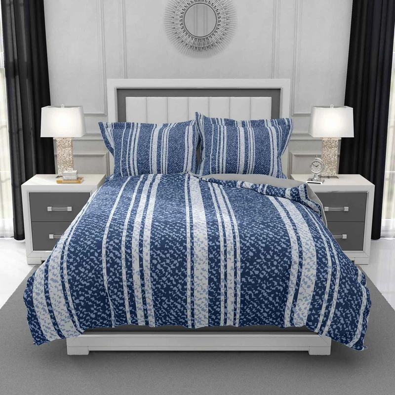 سرویس روتختی مدل راه راه پتینه ای کد DF58 دو نفره 6 تکه