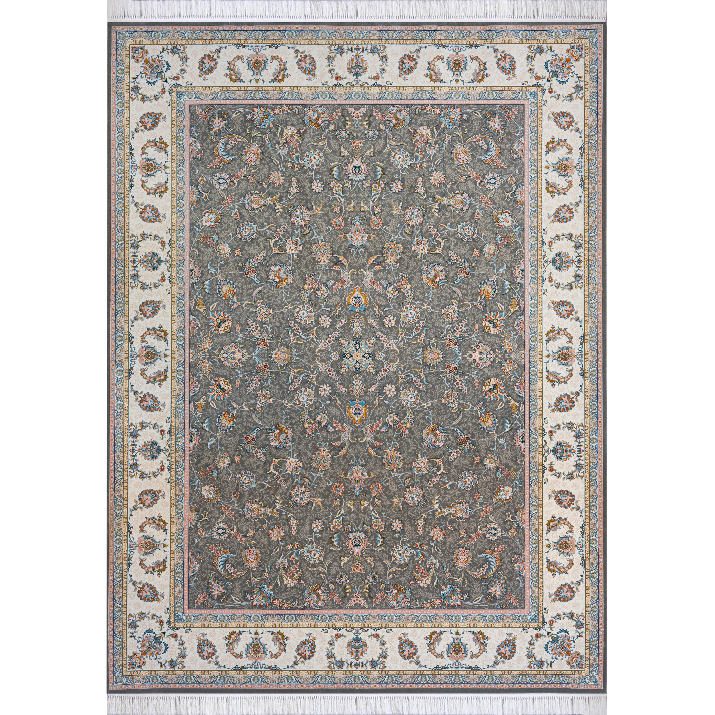 فرش ماشینی شاهرخ مدل السا کد P3 زمینه نقره ای