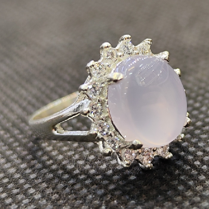 انگشتر نقره زنانه مدل سنگ عقیق یمانی کبود کد 123