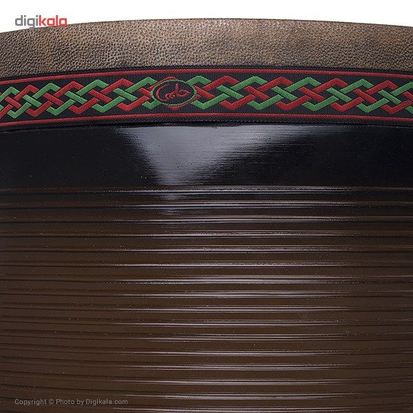 تنبک حلمی مدل فایبر قهوه‌ای سوخته با پوست شتر سایز 26