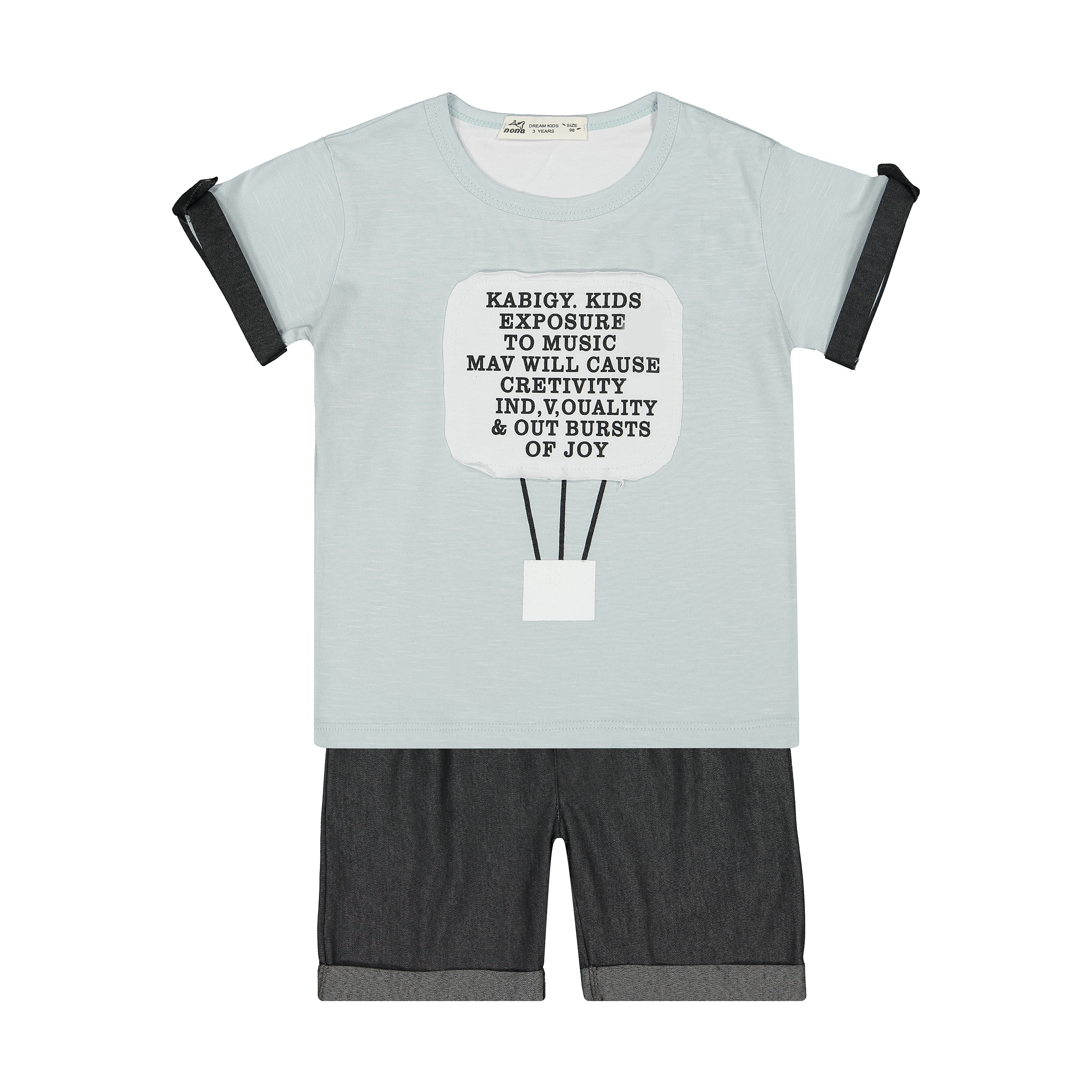 ست تی شرت و شلوارک پسرانه نونا مدل 2211249-90