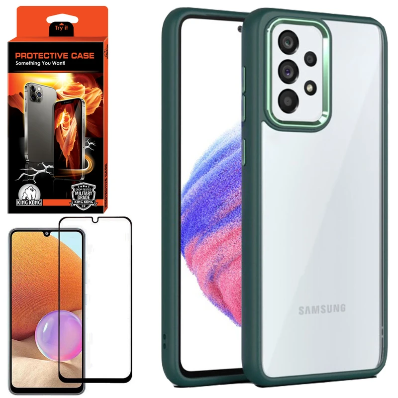 کاور کینگ کونگ مدل UNQ-II مناسب برای گوشی موبایل سامسونگ Galaxy A32 4G به همراه محافظ صفحه نمایش