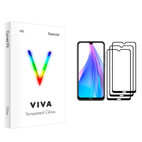 محافظ صفحه نمایش ویوا مدل 4K مناسب برای گوشی موبایل شیائومی Redmi Note 8T بسته سه عددی