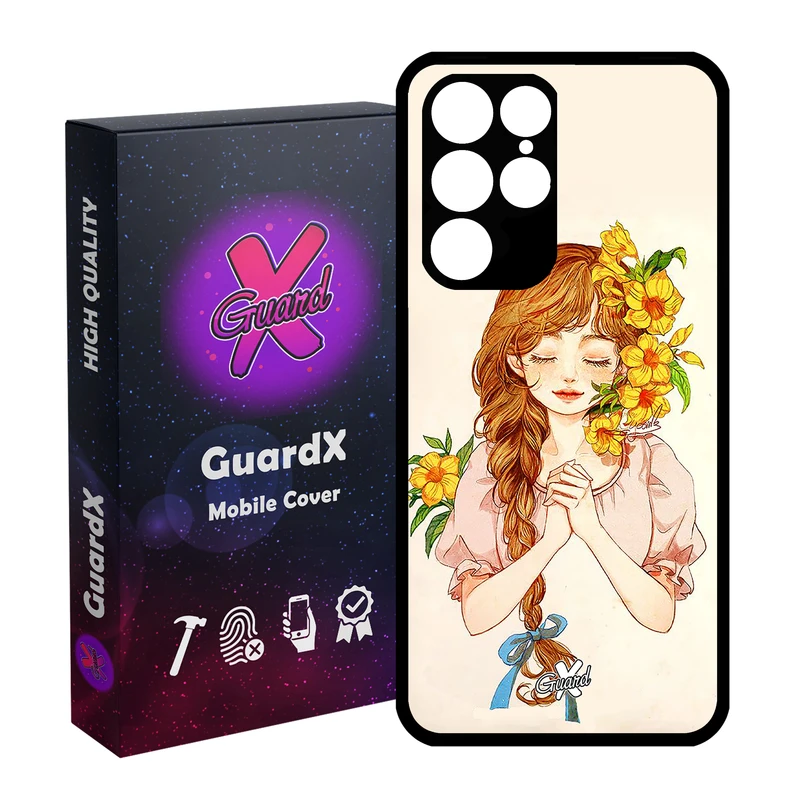 کاور گارد ایکس طرح دختر مدل Glass10317 مناسب برای گوشی موبایل سامسونگ Galaxy S22 Ultra