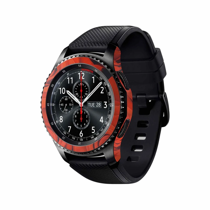 برچسب ماهوت طرح Red-Flower مناسب برای ساعت هوشمند سامسونگ Galaxy Gear S3 Frontier