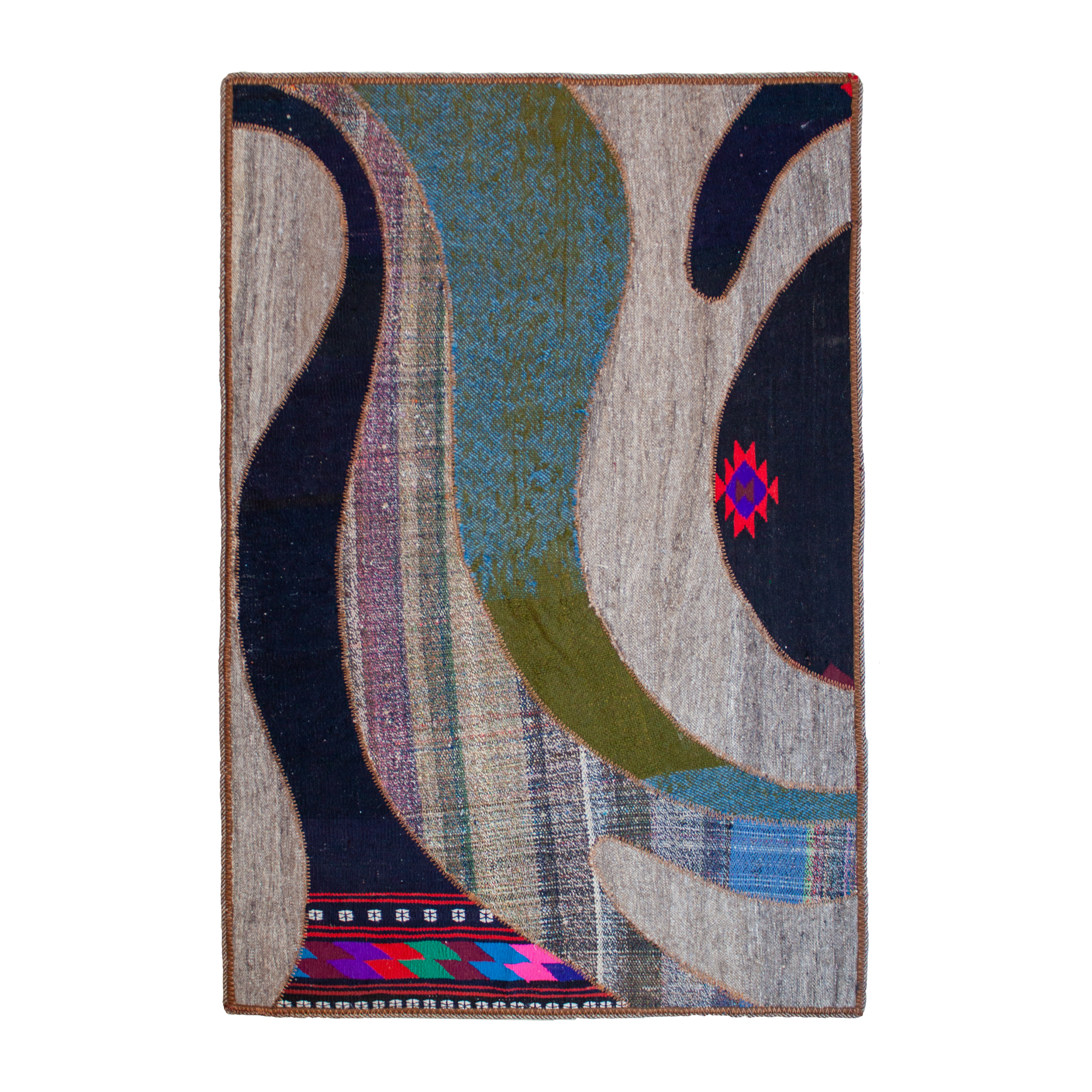 گلیم دستبافت یک و نیم متری کد B14106