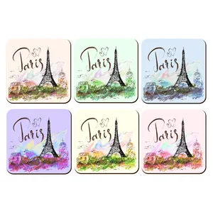 زیر لیوانی لوکسینو مدل برج ایفل طرح پاریس مجموعه 6 عددی