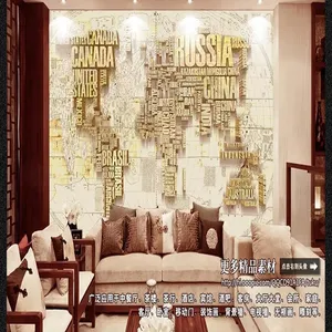 پوستر دیواری سه بعدی مدل نقشه نوسته انگلیسی DVRF1462