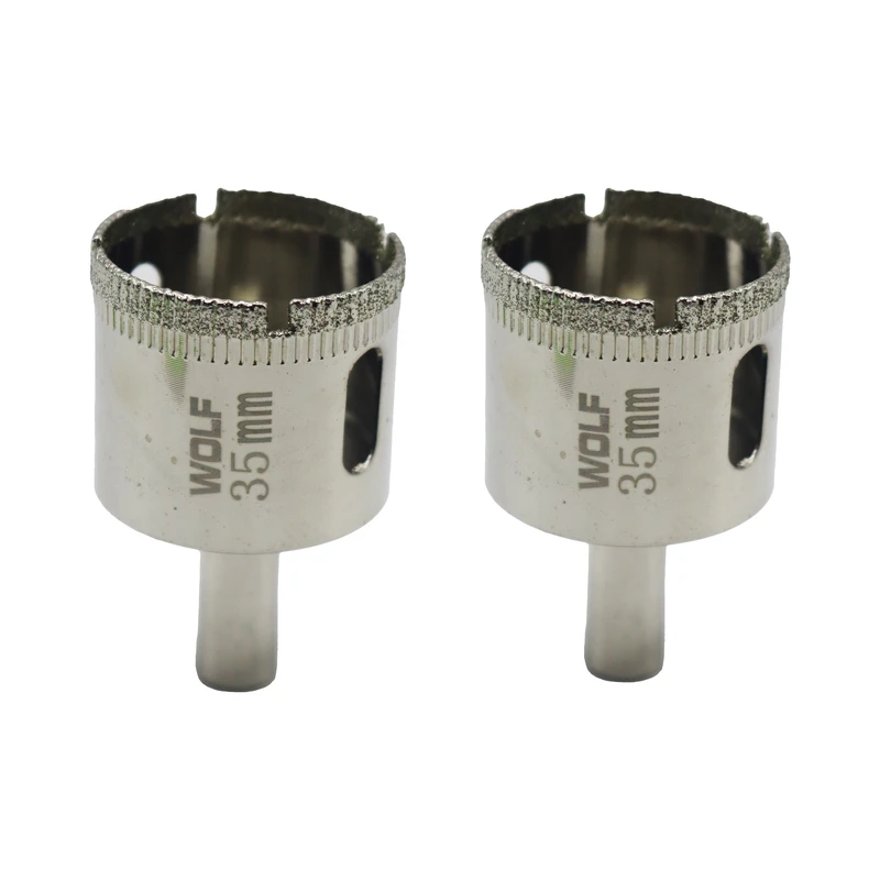 مته گرد بر شیشه ولف مدل YP-035 سایز 35 میلی متر مجموعه 2  عددی 