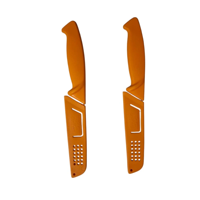 چاقو اشپزخانه فولاد حیدری مدل غلاف دار بسته دو عددی