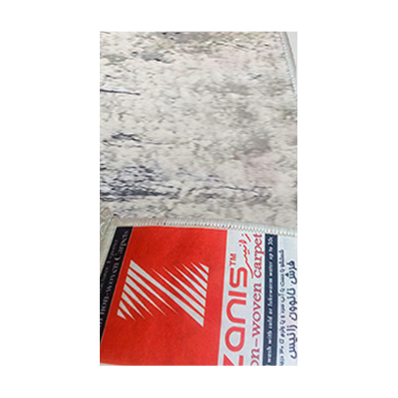 فرش ماشینی زانیس مدل کناره مدرن طرح پلاتینیوم زمینه طوسی