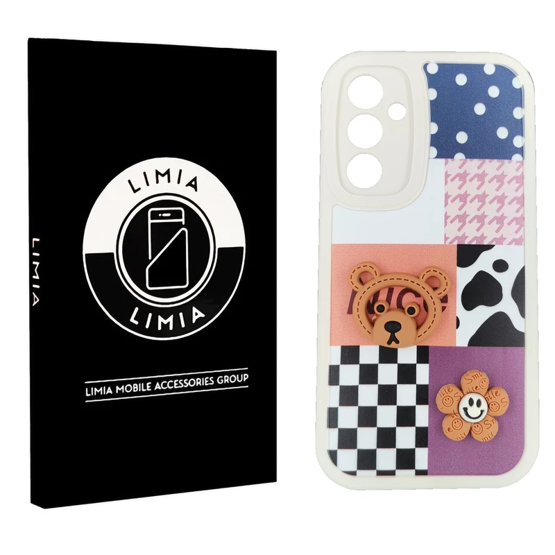 کاور لیمیا مدل فانتزی لنزدار ژله ای طرح عروسکی برجسته مناسب برای گوشی موبایل سامسونگ Galaxy A34